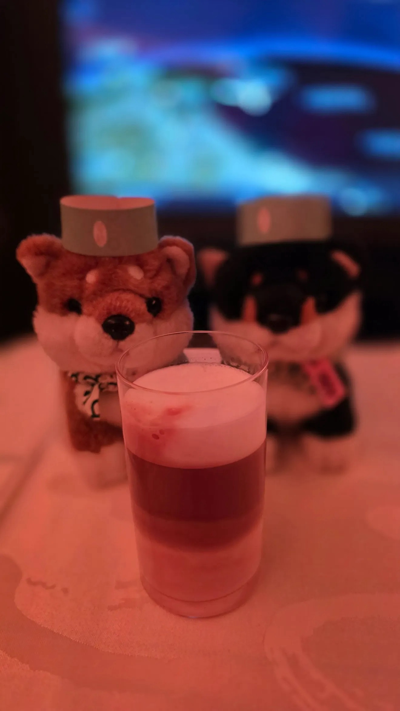 粉紅漸層飲品