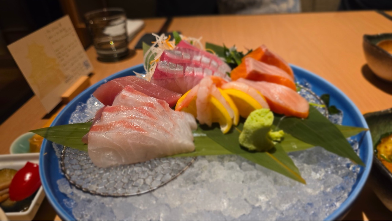 Sashimi platter close-up