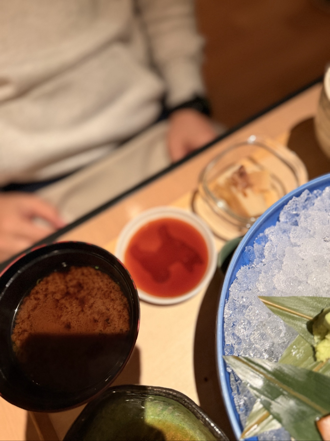 Dog silhouette in the soy sauce dish