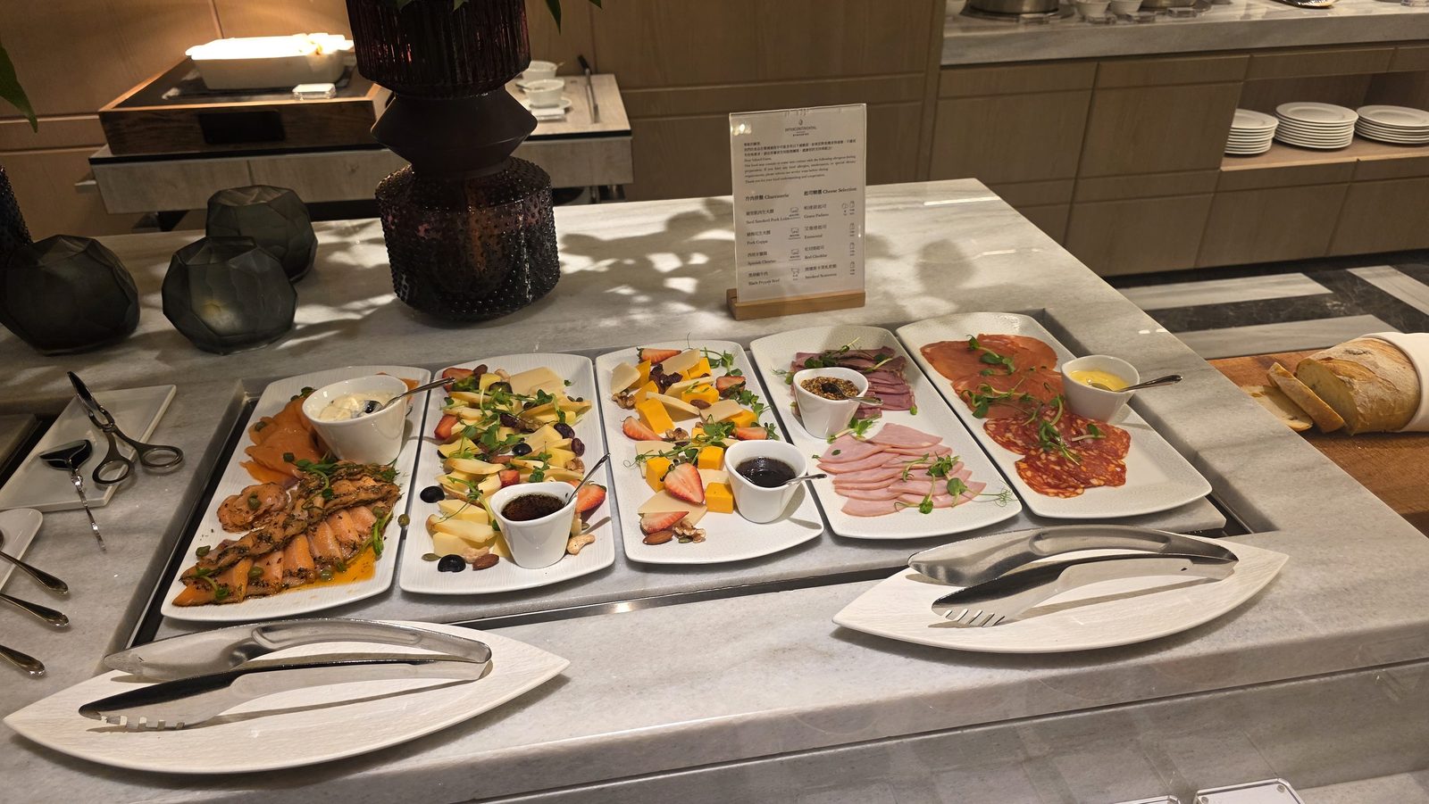 A cold-cut platter and chilled dishes