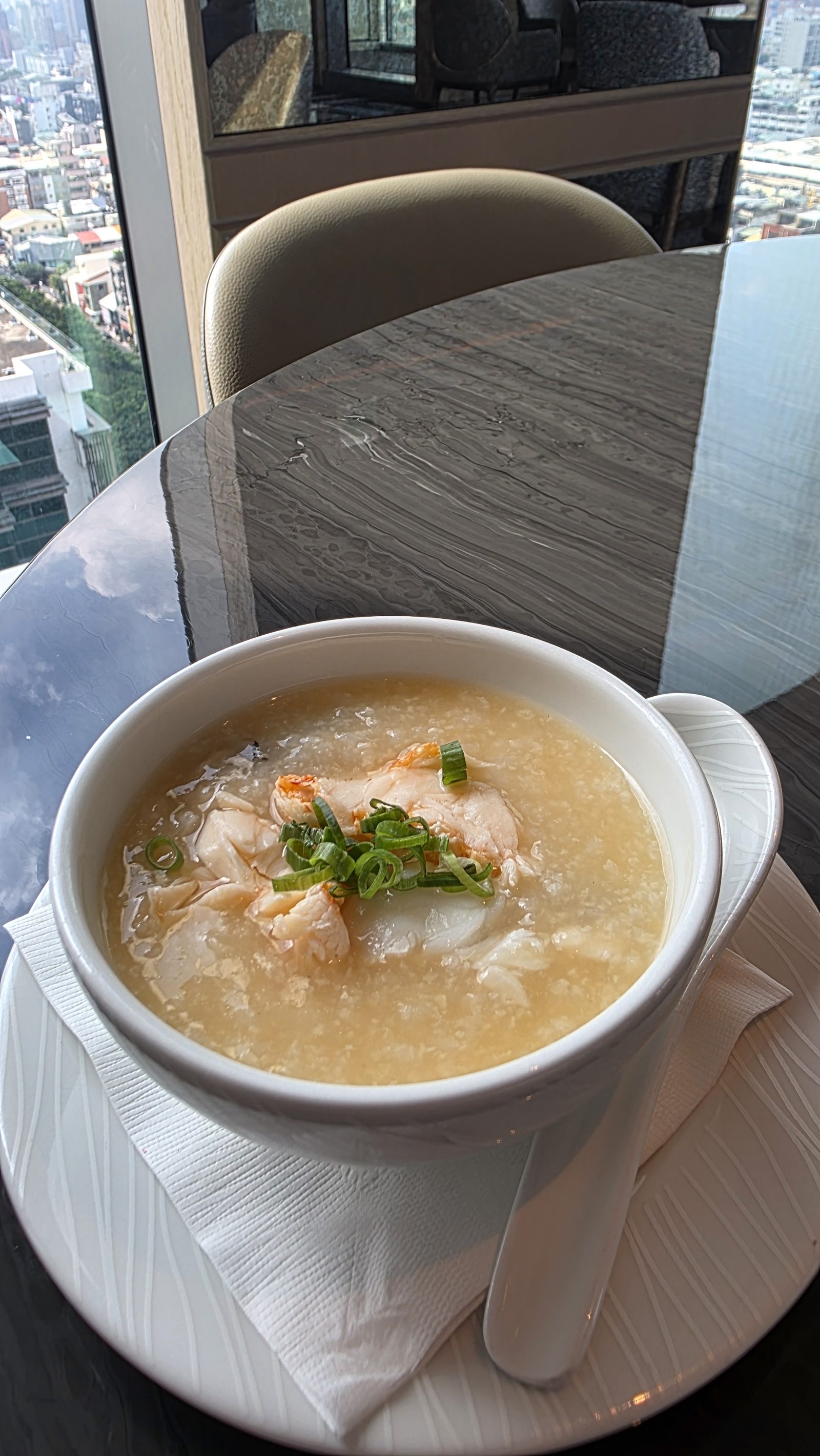 Sea bass and lobster congee