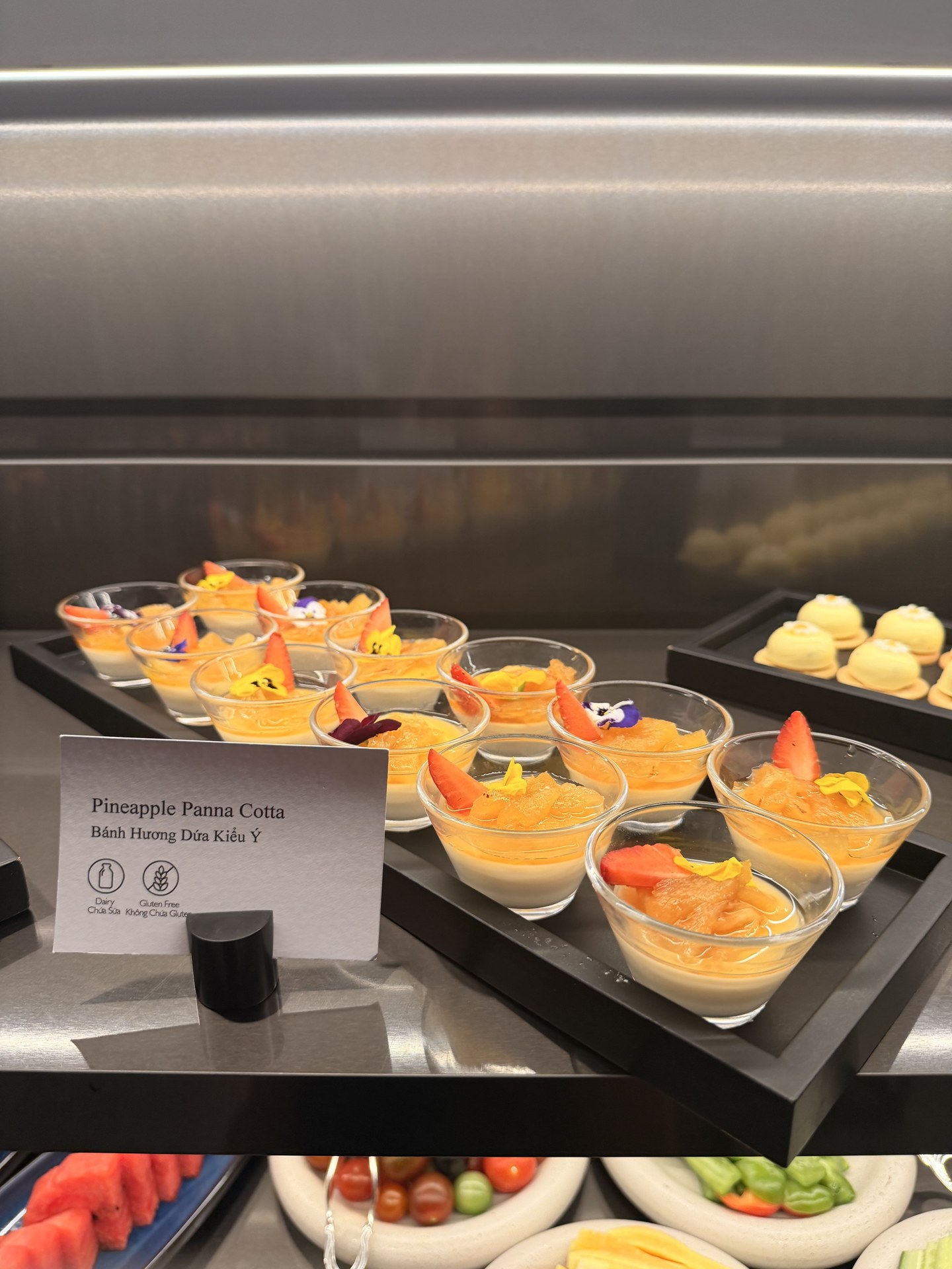 Panna cotta and other dessert cups.